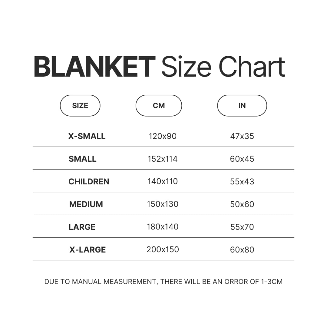 Blanket Size Chart - Dragons Dogma Store