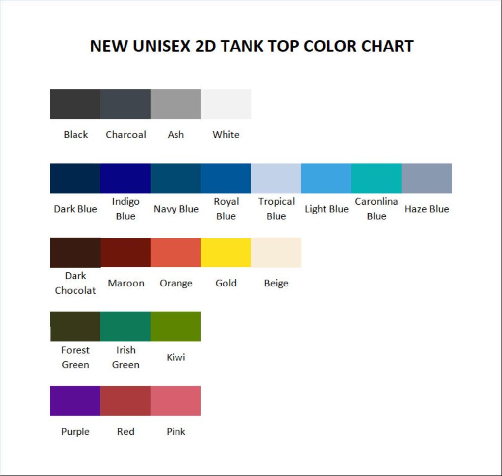 tank top color chart - Dragons Dogma Store